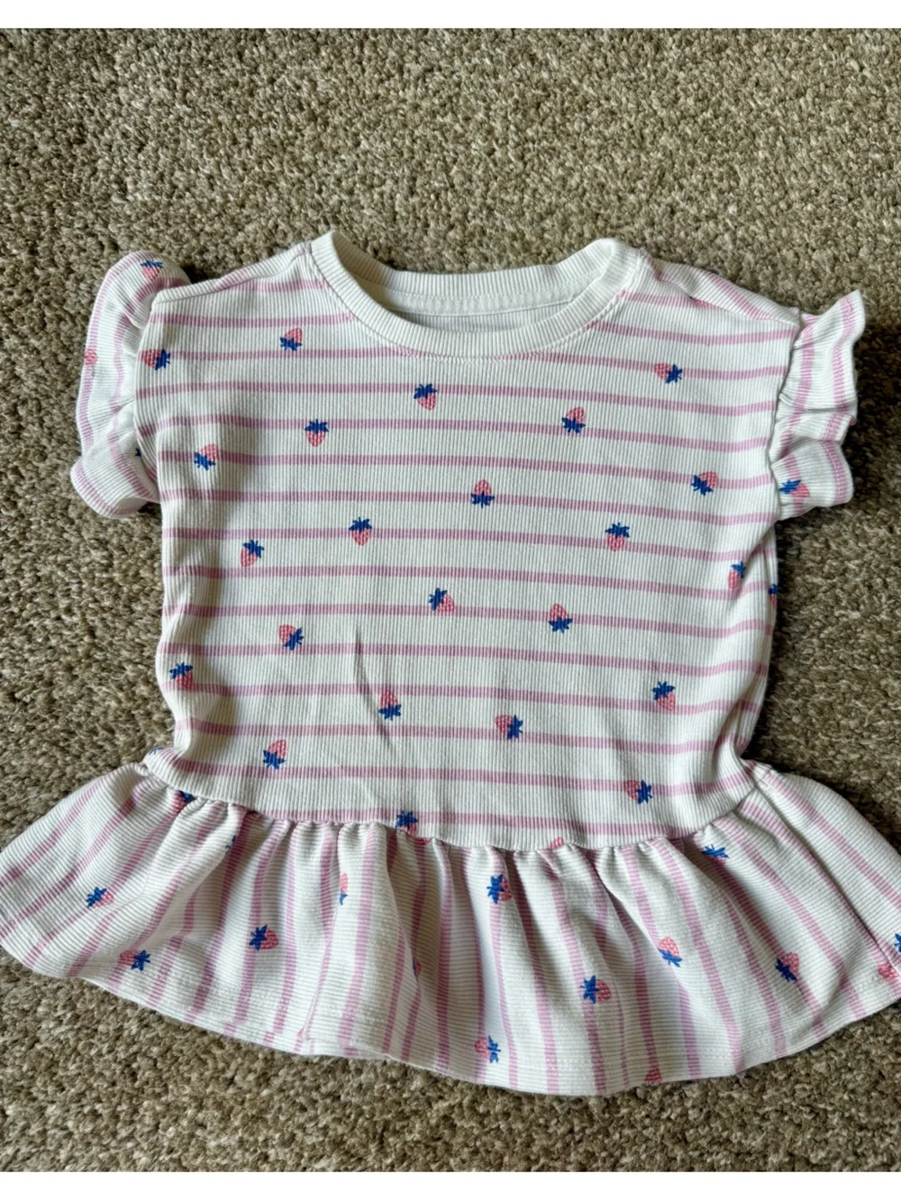 Cat & Jack Light Pink Ribbed Top with Orange Logo